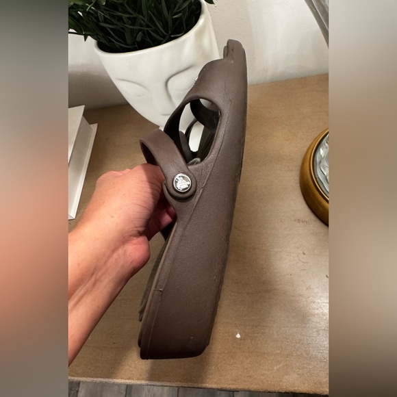 CROCS Dark Brown Slide Sandals - Picture 7 of 9